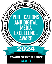 NSPRA Award of Excellence 2024 awarded to the Newport News Public Schools Website, Certified badge bcert.me/bc/html/show-badge.html?b=jepcjurf