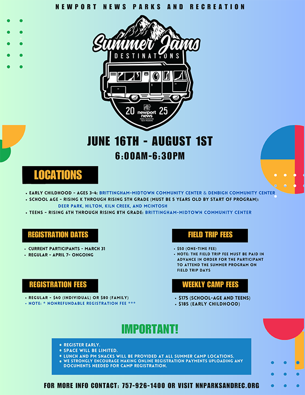 Summer James Summer Camp Registration Info